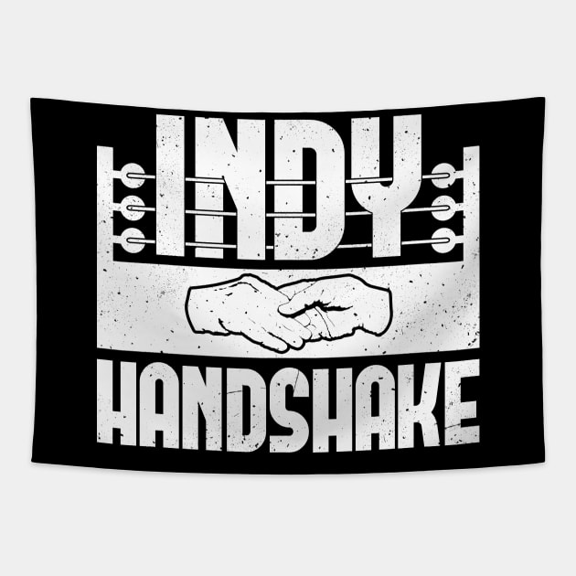 White Indy Handshake Logo Tapestry by Indy Handshake