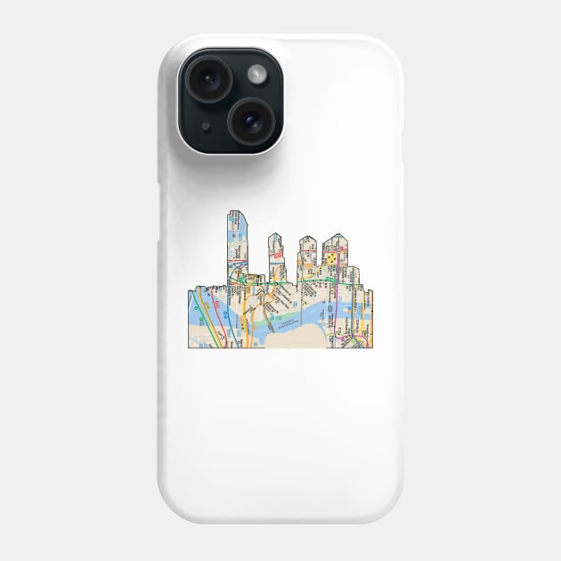 NYC Skyline subway map Phone Case by Hook Ink