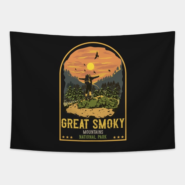 Hiking Great Smoky Mountains National Park Tapestry by HomeCoquette