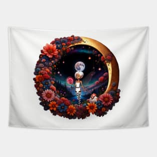 Cute fairy in the moon light. Tapestry