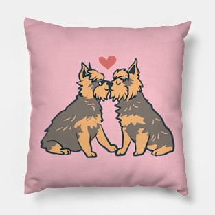 Yorkshire Terrier Kisses Pillow