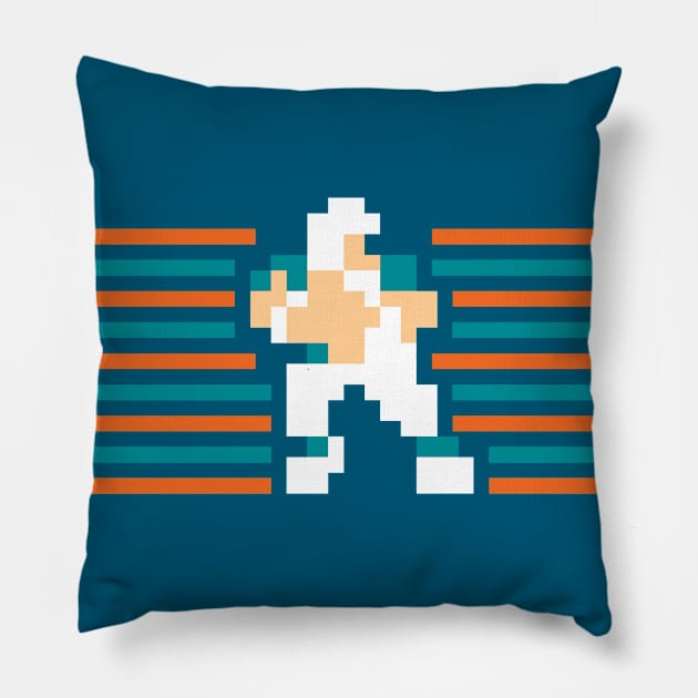 Tecmo QB Stripes - Miami Pillow by The Pixel League