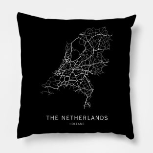 The Netherlands Road Map Pillow