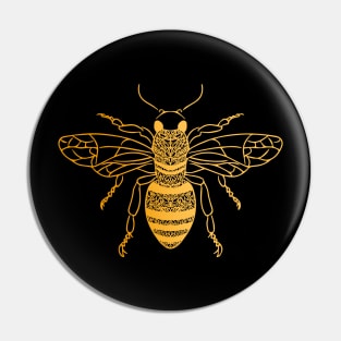 Floral Golden Honey Bee Pin