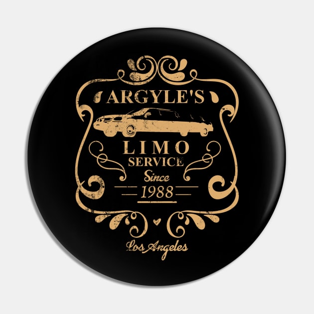 Argyle's Limo Service, distressed Pin by woodsman