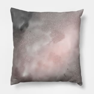 Pink and Grey Marble Glitter Sparkle Pillow