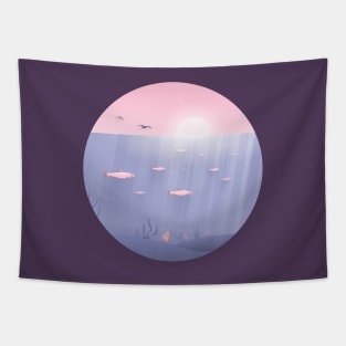 Flat sea landscape Tapestry