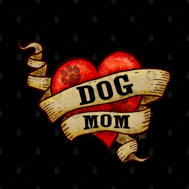 Vintage Heart Dog Mom by Jitterfly