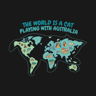 Cat playing with australia T-Shirt