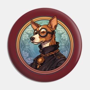 Cool Elegant Dog with Glasses Pin