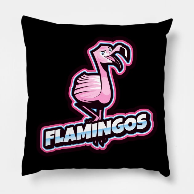 Flamingos Logo with No Background Pillow by Flamingos Hockey