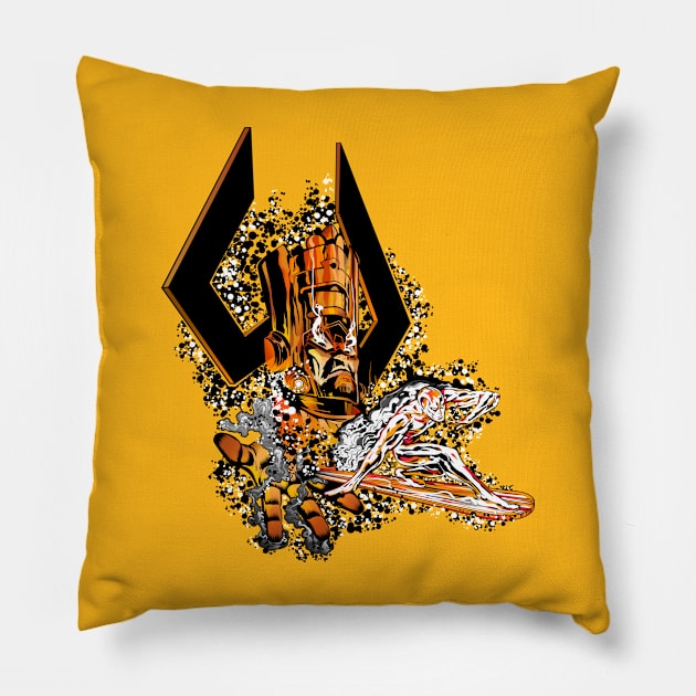 Galactus & Silver Surfer - Lifebringer Pillow by AlternateRealiTEE