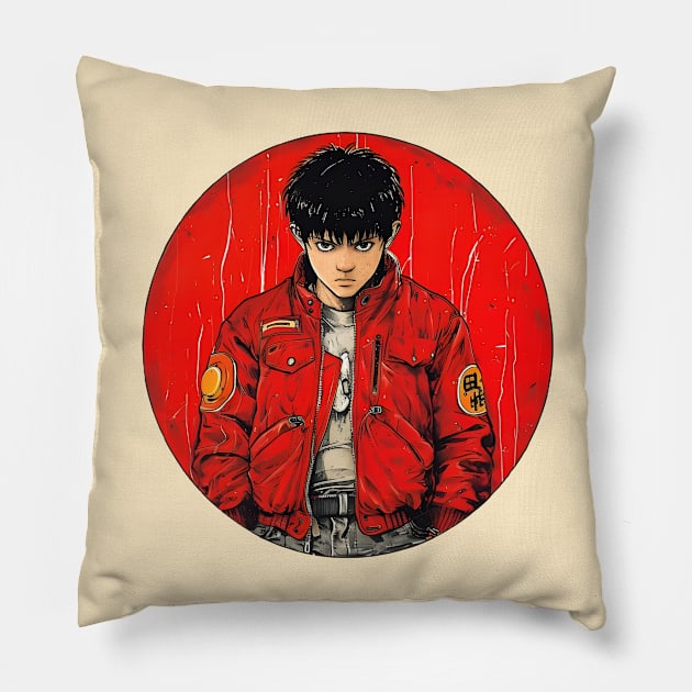 Akira Unleashed: Cyberpunk Masterpiece, Psychic Power Saga, and Fan Art Fusion Pillow by insaneLEDP