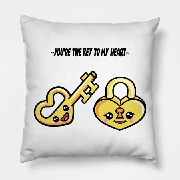 You're The Key To My Heart? Pillow by Mysticalart