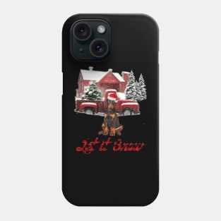 Doberman Let It Snow Tree Farm Red Truck Christmas Phone Case