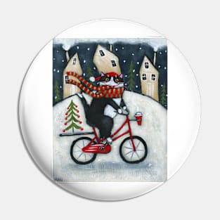 Tuxie Wintery Bicycle Ride Pin