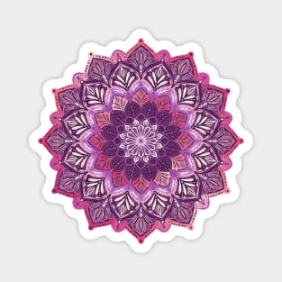 Boho Mandala in Deep Purple and Pink Magnet