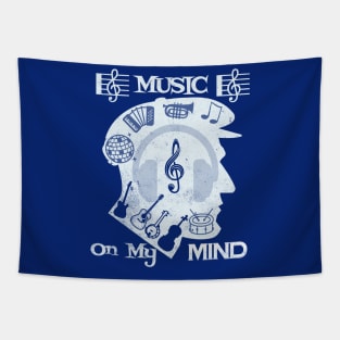 Music on my mind T Shirt for Music Lover Tapestry