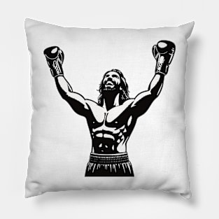 Boxer with winning pose - cool boxing design Pillow