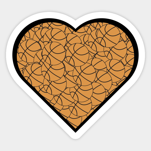 Basketball Heart Love Design Basketball Sticker Teepublic