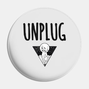 UNPLUG Triangle Moon Drawing Minimalist Nightsky Design Pin