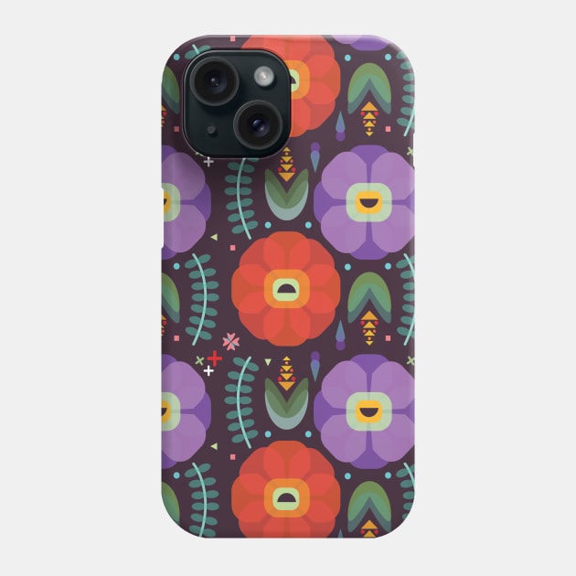 Flowerfully Folk Pattern Phone Case by LjM