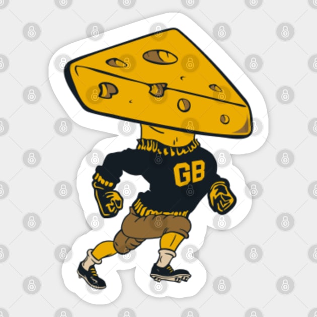 Green Bay Football Mascot Cheese Man - Green Bay - Sticker