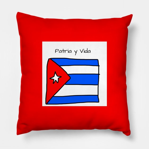 Patria y Vida Cuban Flag Pillow by VazMas Design