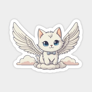 White Angel Kitten Magnet