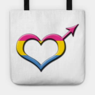 Heart-Shaped Pansexual Pride Male Gender Symbol Tote