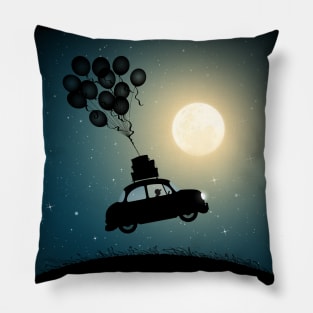 Car flies on balloons Pillow