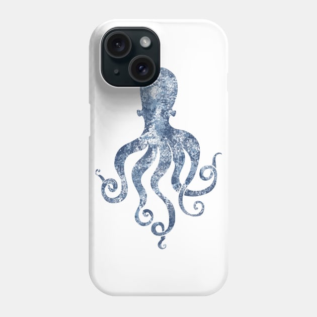 Sponge painted Indigo blue Octopus Phone Case by LittleBean