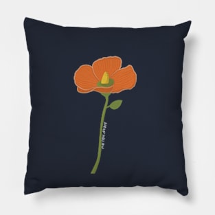 Colorful Apricot Mallow Wildflower Design Pillow