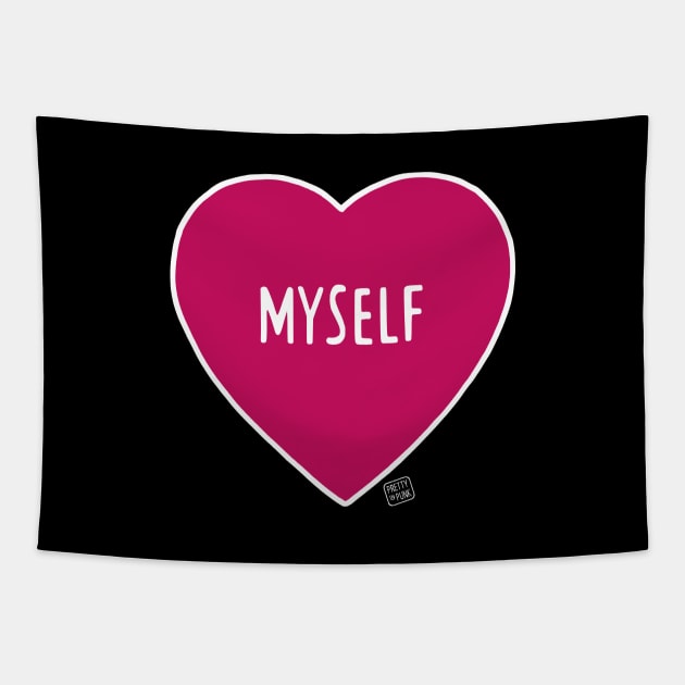 Myself Love Heart Tapestry by prettyinpunk