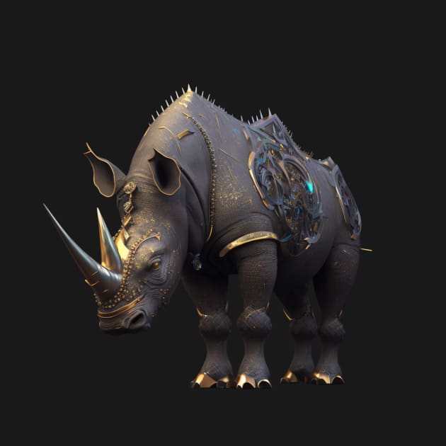 Black cyberpunk Rhino by myepicass