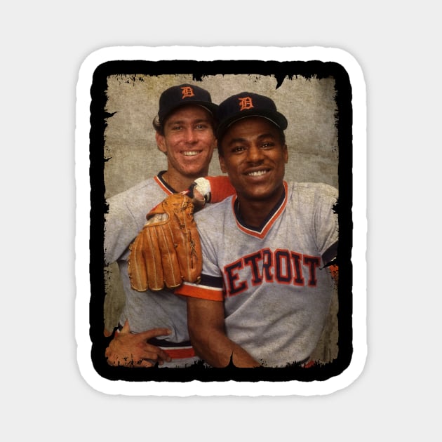 Allan Trammel and Lou Whitaker in Detroit Tigers Magnet by anjaytenan