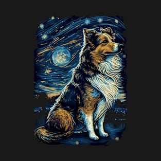 Shetland Shepherd Dog Starry Night T-Shirt