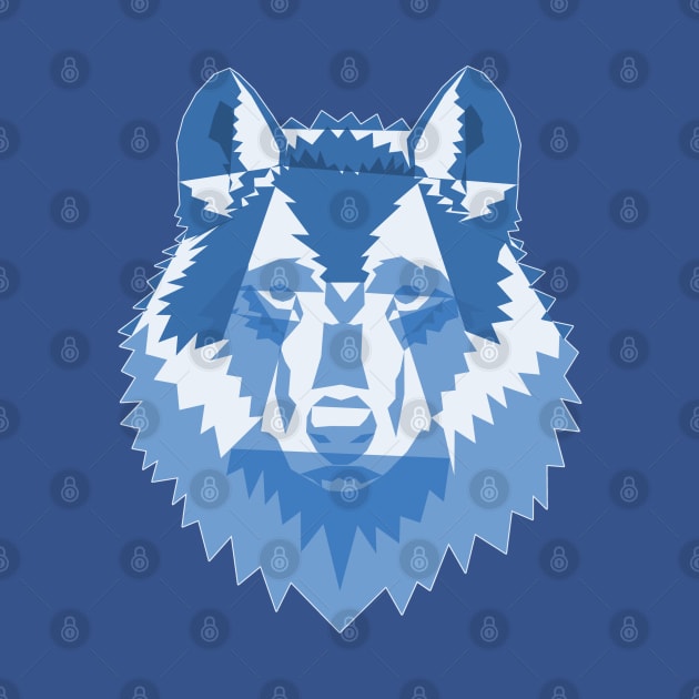 Geometric Blue Wolf by Kikabreu