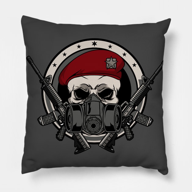 skull military Pillow by beanbeardy