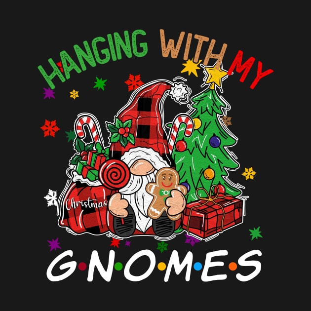 Funny Christmas Gnome Hanging With My Gnomies Family Pajamas by JennyArtist