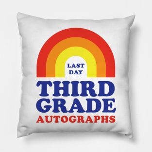 Last Day of School Autograph Third Grade Signing Rainbow Pillow