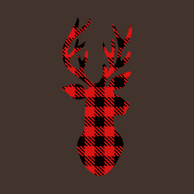 Christmas Plaid Deer Head by TruckerJunk