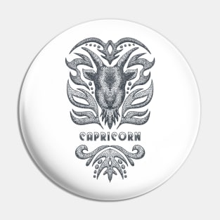 Capricorn Zodiac Design Pin