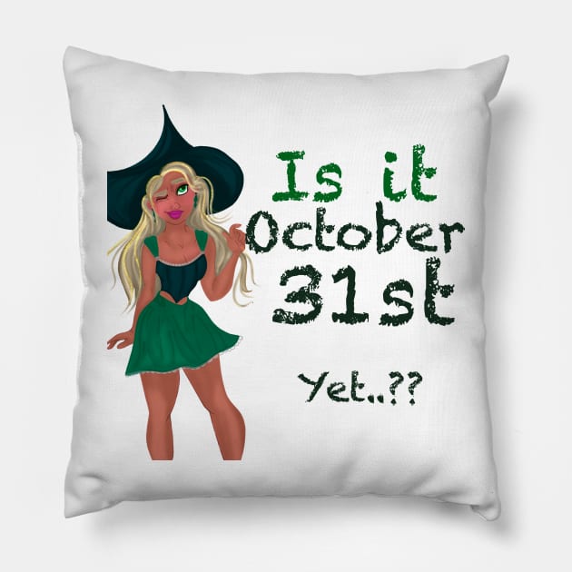 Halloween - Is It October 31st yet? Pillow by foxnwombatco 