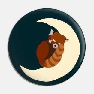 Red Panda Moon Pin