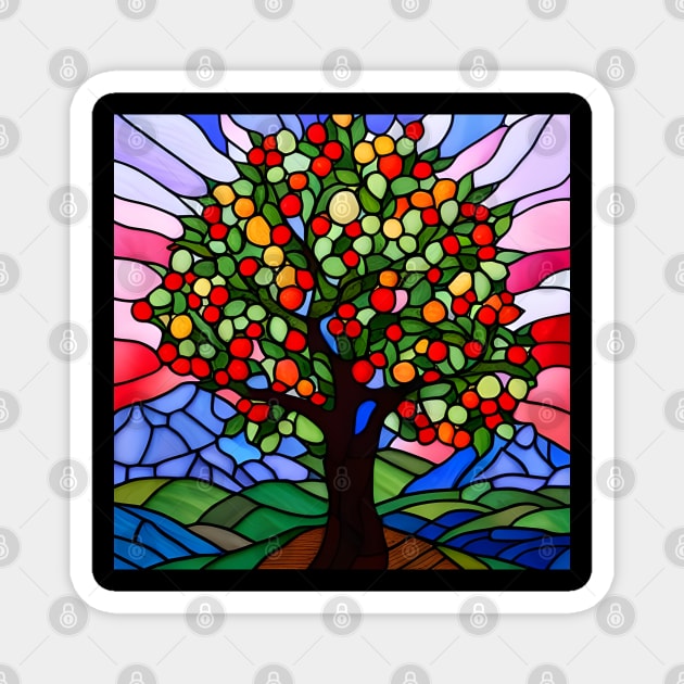 Stained Glass Apple Tree Magnet by Chance Two Designs