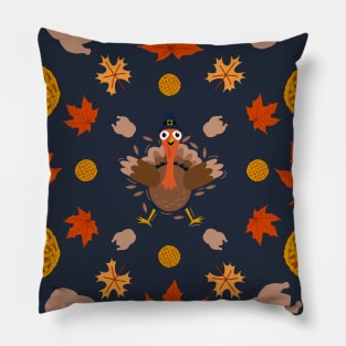 Autumn Fall Thanksgiving Gift Of Turkey Time Pillow