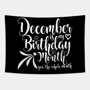 December Birthday Design (White) Tapestry