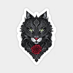 Black Cat Tribal Art. Magnet