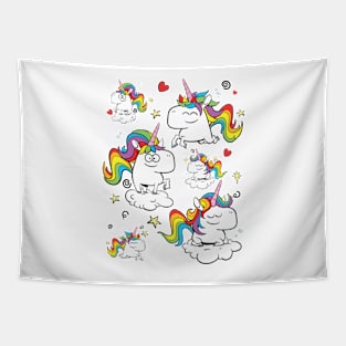 Rainbow Unicorns Tapestry